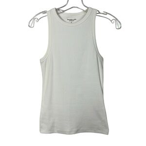 Abercrombie & Fitch A&F Essentials White High Neck Ribbed Stretch Knit Tank Top